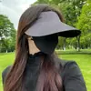 Chapéu de Sol Sem Costura Integrado de Novo Estilo de Verão para Mulheres, Chapéu de Sol Anti-UV de Verão, Chapéu de Sol para Fotos na Praia
