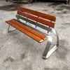 Parque de Salida Banco para Exteriores Asiento con Acabado de Acero Inoxidable Asiento de Ocio para Paisajismo de Patio Exterior Banco de Jardín