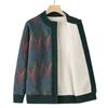 Casaco de outono para meia-idade e idosos para vovó, forrado de fleece, espesso, quente, casaco suéter para outono e inverno, roupas da moda