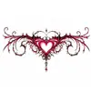 Pegatinas de tatuaje vintage de vid para la cintura europeas y americanas, pegatinas de tatuaje sexys multicolor de corazón y loto para el abdomen inferior de las mujeres