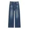Jeans Americano Retrô de Perna Larga Novo 2026 Transfronteiriço para Mulheres, Formato Pera, Cintura Alta, Caimento Solto, Emagrecedor, Perna Reta, para Figuras Baixas