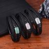 Amazon Explosiones Pulsera Multicapa Trenzada Blanca para Hombre Europea y Americana Ojo de Tigre Sencillo Acero Inoxidable Hebilla Imán