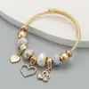 Pulseira Pan's Fashionable de Aço Inoxidável Dourado, Pulseira Ajustável que Não Desbota, Joia de Pulseira Versátil de Alta Qualidade