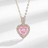 Venta transfronteriza en vivo de pulseras, anillos, collares y pendientes de circonitas con diamantes rosas, conjunto de cuatro piezas de joyería chapada en oro y cobre para mujer.