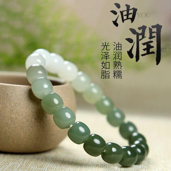 智贝详情图_3玉众1元拍卖W天然和田玉渐变色湖水绿青玉手链玉