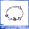 Pandora S925 Plata de Cobre Chapada Nuevo Pulsera de Halloween Calabaza Calavera Alto Diy Cadena de Hueso de Serpiente