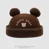 Chapéu de Proprietário para Crianças Outono e Inverno Transfronteiriço Super Fofo Urso Feliz Gorro Quente para Meninos de 1-3 Anos Chapéu Hip-Hop