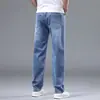 Jeans azules de alta gama italianos para hombre, nuevo estilo de primavera, pantalones rectos holgados para hombre, adecuados para uso business casual de mediana edad