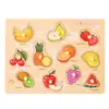 Juguetes educativos de madera para educación temprana para niños, rompecabezas de mano con forma de hongo, de frutas, verduras e insectos, rompecabezas plano cognitivo.