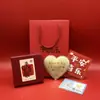 Insignia Corporativa Personalizada Logo Oro Puro 999 Pastel de Corazón Dulce Regalo de Confesión para Novia Lote de Oro Shuibe
