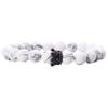 Acessórios de Coroa de Diamante Mais Vendidos Transfronteiriços Contas de Cristal Fosco Turquesa Branca Pulseira de Casal Contas Brancas Feitas à Mão