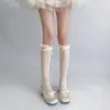 Calcetines estilo ballet lazo encaje calcetines jk con cordones felpa lolita calcetines de encaje calcetines lolita mary jane