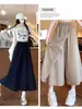 Pantalones Culotte de Carga Doble Capa Estilo Americano 2025 Nuevo Verano Secado Rápido Cintura Alta Ajustados de Pierna Ancha Diseño Delgado Culottes para Mujer
