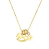 Colar Exclusivo de Aço Inoxidável com Moeda de Cavalo Dourado de Madeira do Ano do Cavalo, Pingente Zodiacal Exclusivo de Luxo Leve com Estilo Versátil