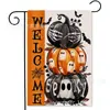 Bandera de Jardín de Otoño Nueva Más Vendida en Amazon Bandera de Jardín de Halloween Bandera Festiva de Cabeza de Calabaza Fantasma Salida de Fábrica