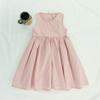 Vestido de Verão Infantil Novo Vestido de Chegada Vestido Sem Mangas Estilo Japonês e Coreano para Meninas Amarração Traseira Simples Cor Sólida Casual