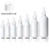 En Stock 5 10 20 30 100ml Botellas de Vidrio Blanco Mate para Aceites Esenciales, Botellas Pequeñas Dispensadoras de Muestras, Botellas con Gotero Antirrobo de Grado Alimenticio