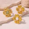Anillo Transfronterizo Multicolor de Acero de Titanio, Versátil, de Nicho, Gama Alta, Imitación de Jade, Versátil, Anillo Estilo Retro para Mujer, Chapado en Oro