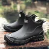 Nuevas Botas de Lluvia para Hombre 2024 Suela Gruesa Antideslizantes Impermeables Botas de Lluvia Cortas Tendencia de Moda Ropa Exterior Resistentes al Desgaste Zapatos de Goma Cocina