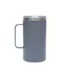 Taza aislada de acero inoxidable 304, taza de agua para oficina, taza de café portátil a prueba de fugas con asa, taza de color sólido de doble capa, hervidor
