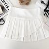 Falda plisada petite 2025 Nueva falda corta para mujer Verano Abertura Blanca Cintura alta Bodycon Falda JK