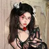 Vestido de Fantasia para Festival de Halloween Acessórios de Cabelo com Duplo Grampo Chifres de Abóbora Presilhas de Cabelo Garras de Fantasma Engraçadas Acessórios de Cabelo para Fotos Decorações