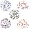 100/Paquete 4*7mm juego blanco cuentas acrílicas alfabeto DIY aretes hechos a mano Joyería collar accesorios de joyería
