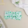Faixas de Cabeça para Bebê Estilo Novo Europeu e Americano, Acessórios de Cabeça com Estampa Digital, Acessórios de Cabelo Infantis com Laço Feito à Mão, Acessórios de Cabelo para Proteção da Moleira do Bebê