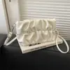 Bolsos de Alta Gama para Mujer 2025 Nuevo Bolso Bandolera de Moda Textura Plegada Bolso de Hombro Único Cruzado Color Puro Bolso Cuadrado Pequeño