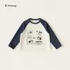 Ropa para Niños Bangxuan Primavera y Otoño Ropa Interior para Bebés Manga Raglán Top Elegante para Niñas Cuello Redondo Ropa Camiseta de Dibujos Animados para Niños
