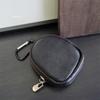 Cartera para monedas de piel de vaca curtida vegetal billetera pequeña de cuero para estudiante almacenamiento multifuncional bolsa para auriculares cremallera carcasa bolsa para monedas