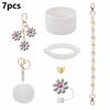 Margaridinha Tampa Decorativa para Canudo da Stanley Conjunto de Copos Corrente para Copo Flor Colorida Pingente de Chave Pingente de Bola Fofa