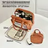 Nova bolsa de maquiagem azul claro 2026, grande capacidade, à prova d'água, com compartimentos e camadas, uma bolsa de armazenamento luxuosa e portátil