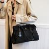 Bolso de mano vintage portátil para mujer, nuevo bolso de hombro de alta gama, de platino, de gran capacidad, tipo bandolera, 2024