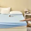 Protector de colchón Simmons de algodón lavado de cobertura total, funda de colchón a prueba de polvo para dormitorio, funda de colchón a prueba de polvo de color liso, venta al por mayor