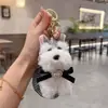 Lindo Perro Schnauzer Colgante para Bolso Falda a Cuadros Muñeca Niña Muñeco de Peluche Colgante para Mochila Llavero Femenino