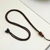 Colar Corda com Pingente de Corda de Jacarandá Corda Trançada DIY Pingente Elástico Cordão Cera de Abelha Jade Pingente de Jade Corrente de Suéter