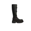 Pronto em Estoque e Enviado em Segundos! Sapatos Estilo Mãe Uva, Fivela de Cinto da Moda, Bico Redondo, Sola Grossa, Botas Curtas Versáteis, Botas de Cavaleiro para Mulheres no Outono e Inverno