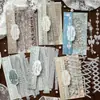 Paquete de Pegatinas de Tira Larga con Tinta Blanca PET Momo para Manualidades de Niñas, Collage Decorativo Vintage DIY, Disponible para Dropshipping