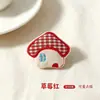 Nuevo y Creativo Casa de Champiñón DIY Accesorios de Tela Champiñón a Cuadros de Colores Casa Pequeña Accesorios para Pasadores