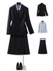 Chaqueta Negra de Manga Larga con Cuello de Traje Pequeño para Mujer Camisa Pantalón Falda Traje de Tres Piezas JK Moda Primavera Otoño Invierno Moda