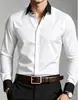 Camisa de manga larga para hombre, de negocios, no planchar, color liso, casual, envío directo desde la fábrica de origen