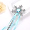 Fabricante de Yiwu Juguete de Varita Mágica de Copo de Nieve Congelado para Niños Accesorios de Varita Mágica de Princesa con Serpentina
