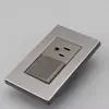 Metal gris sin óxido acero inoxidable 304 calibre americano 118 tipo uno abierto 2 abierto 3 vías enchufe de interruptor de luz de pared