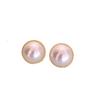 Pendientes de plata s925 con aguja, estilo retro, redondos y grandes de perla, estilo Hong Kong, sencillos y elegantes, con temperamento, para mujer.