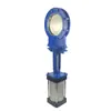 Válvula de Compuerta Neumática de Acero Inoxidable Pz673H-10 Válvula de Descarga de Lodos de Acero Fundido para Descarga de Escoria, Pulpa de Papel, Polvo de Carbón