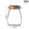 Atacado 50-100-200ml Garrafa de Vidro com Cortiça Boca de Seda Copo de Pudim Copo de Leite Espessado Resistente a Alta Temperatura Garrafa de Iogurte