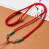 Cordón para Collar de Jade con Colgante de Jade Verde Aceite, Colgante de Ágata de Jade Hetian, Correa de Cuello Ajustable Hecha a Mano