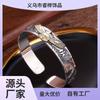 Nova Pulseira de Prata Tailandesa Feita à Mão Abertura Personalizada Vintage Grama Tang Águia Pulseira Masculina Pulseira de Liga Feminina Pulseira de Águia