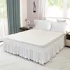 2026 Nuevo Estilo Color Sólido Elástico Amazon Falda de Cama con Volantes con Falda de Cama Elástica Incorporada